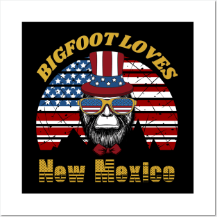 Bigfoot loves America and New Mexico Posters and Art